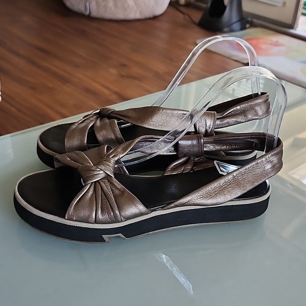 Robert Clergerie Metallic Leather Sandals Hippie Boho‎ Size 8.5